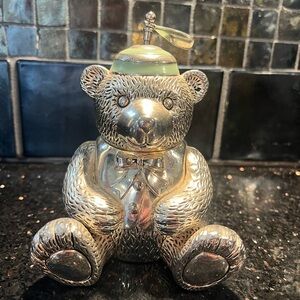 Reed & Barton silver-plated teddy bear bank